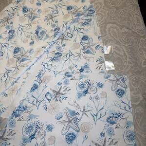 Sigrid Olsen 68" Tablecloth Coral Reef Starfish Seashells/3 Placemats 12.5”18.5”